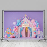 Lofaris Cute Macaron Color Scheme Circus Cake Smash Backdrop